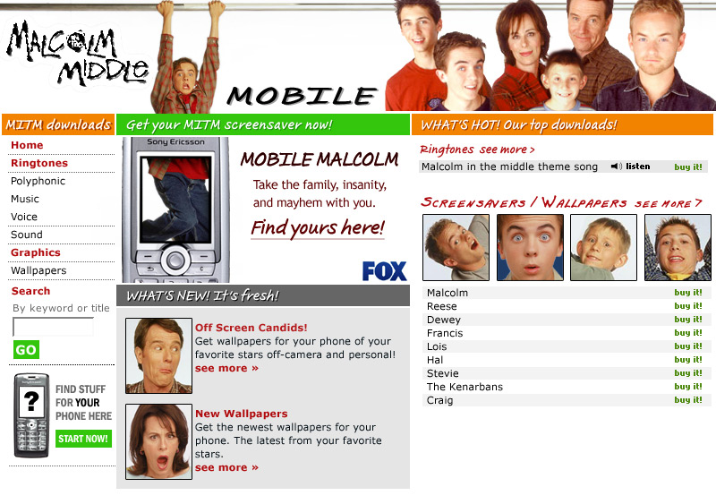 Malcolm in the Middle mobile asset storefront